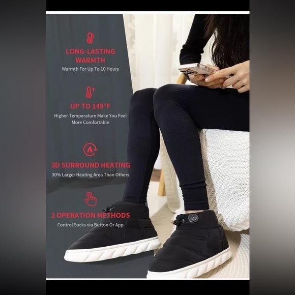 USB Heated Slippers Electric Plug in Heated Foot Warmer Slippers Size 11.5 - Picture 4 of 7